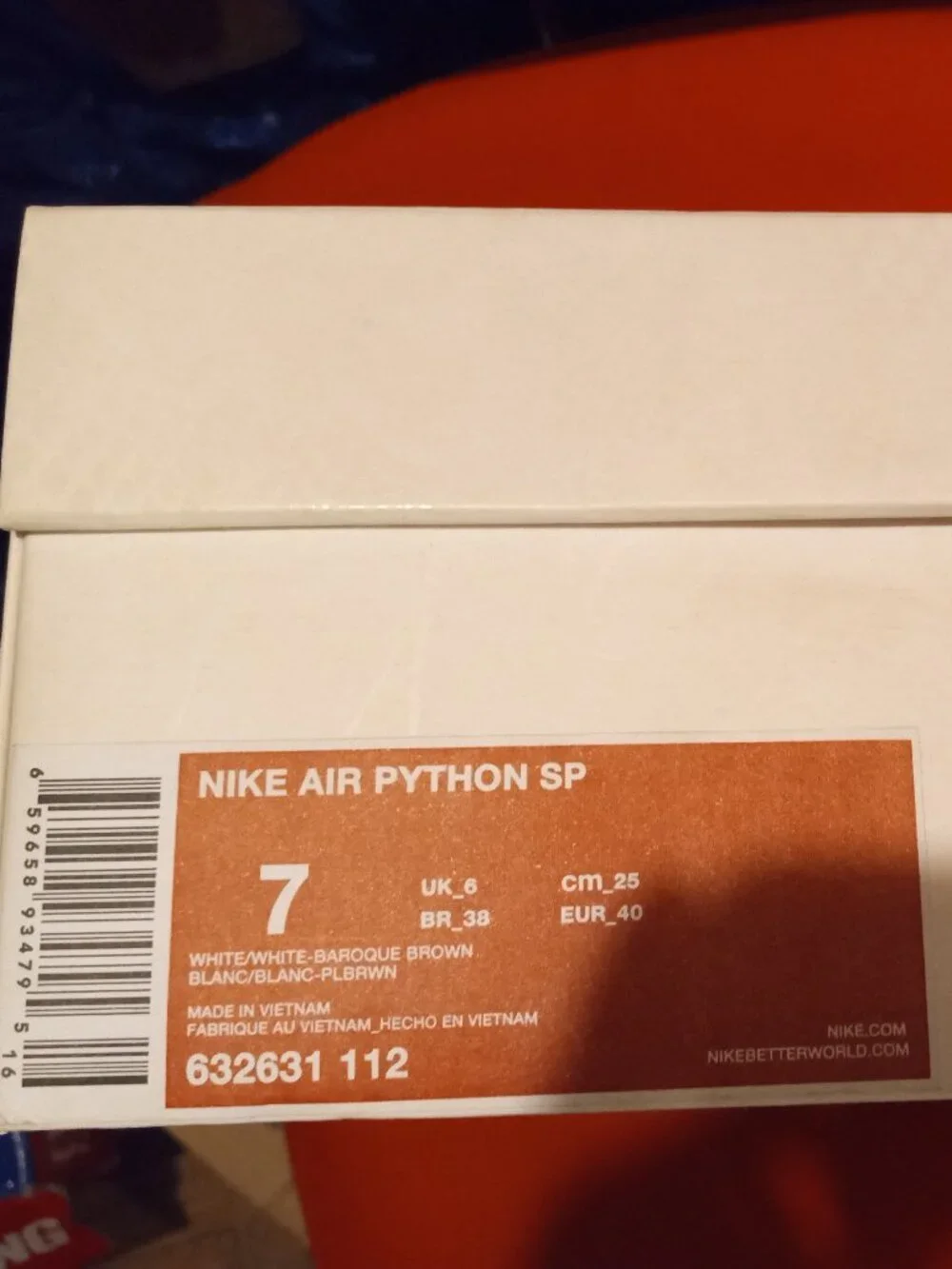 NWT Nike Air Python White Baroque Brown Mens 7 w/Box (READ)